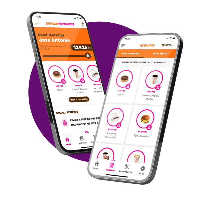 Dunking Donas mobile loyalty app example