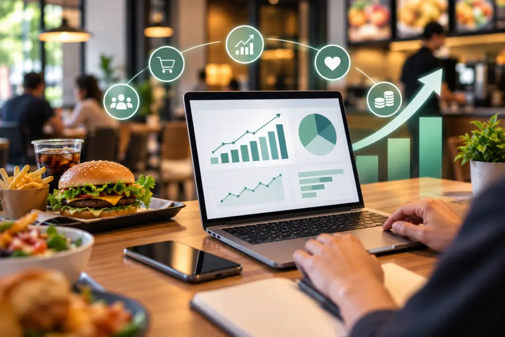 Análisis del ROI de un programa de lealtad para restaurantes mediante datos de clientes, ventas, frecuencia y crecimiento incremental.